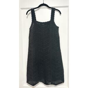 NWT A New Day XS Black Crochet Knit Dress Sleeveless Lined Boho